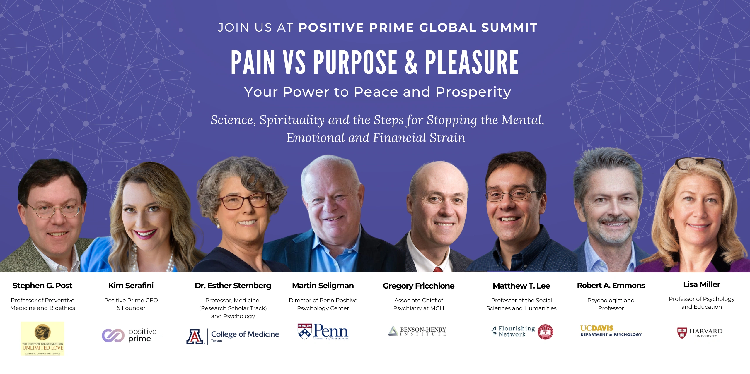 Pain vs Purpose & Pleasure Thought Leaders at the Global Positive Prime Summit